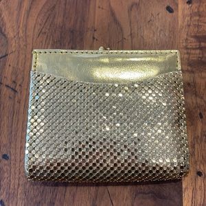 Vintage Whiting and Davis wallet Gold mesh Great condition new never used!
